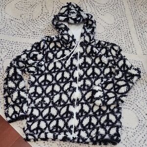 PacSun Black and White Teddy Jacket